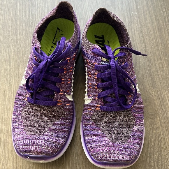Nike Free RN Flyknit Purple shoes US size 6.5 - Picture 2 of 3